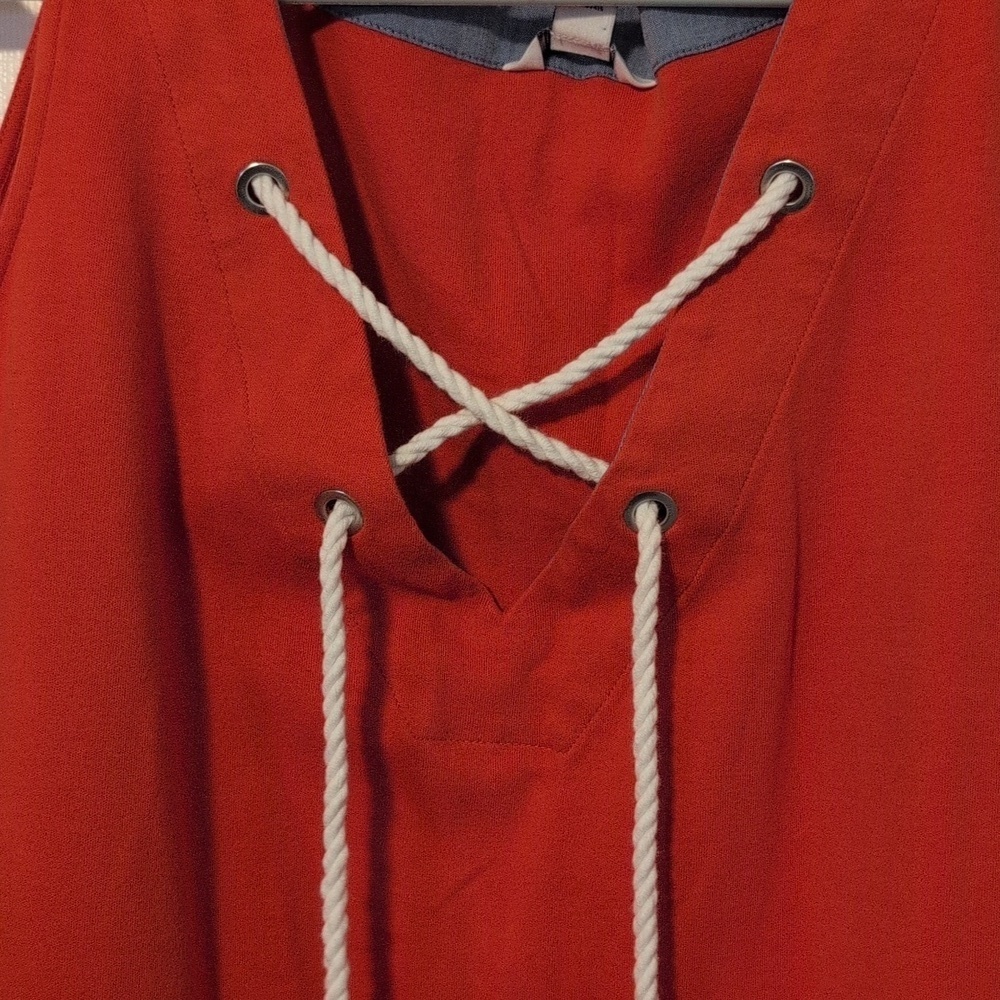 Nautica Sleeveless Red Dress with Tie Detail Size XXL - Picture 2 of 6